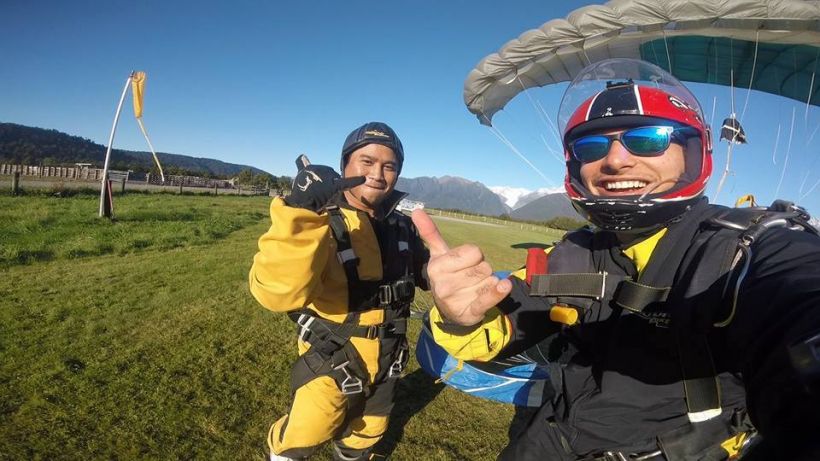 Asia Tour Leader Keo's first New Zealand Skydive