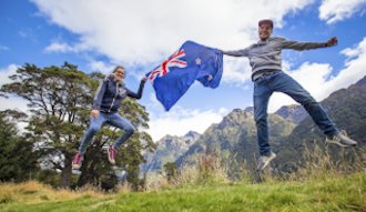 Two jumping South Island
