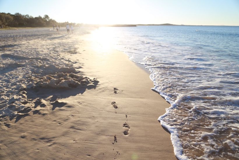 Noosa beach footprints