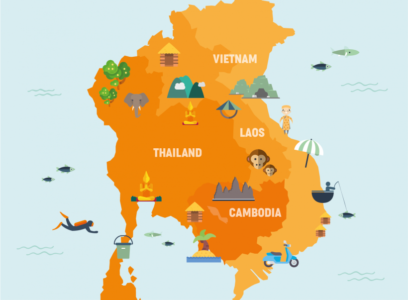 southeast asia backpacking tour map