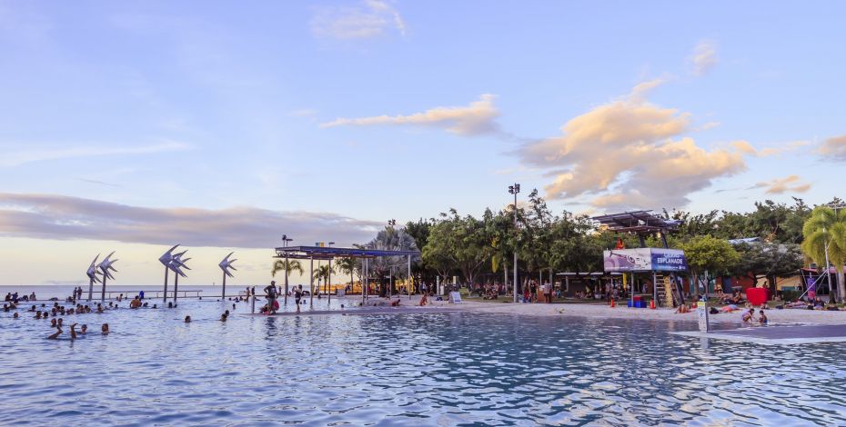 Sunset at Cairns Esplanade Lagoon Highlight AU