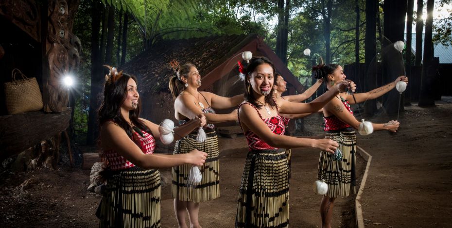Tamaki Maori Village Women with Poi Rotorua NZ