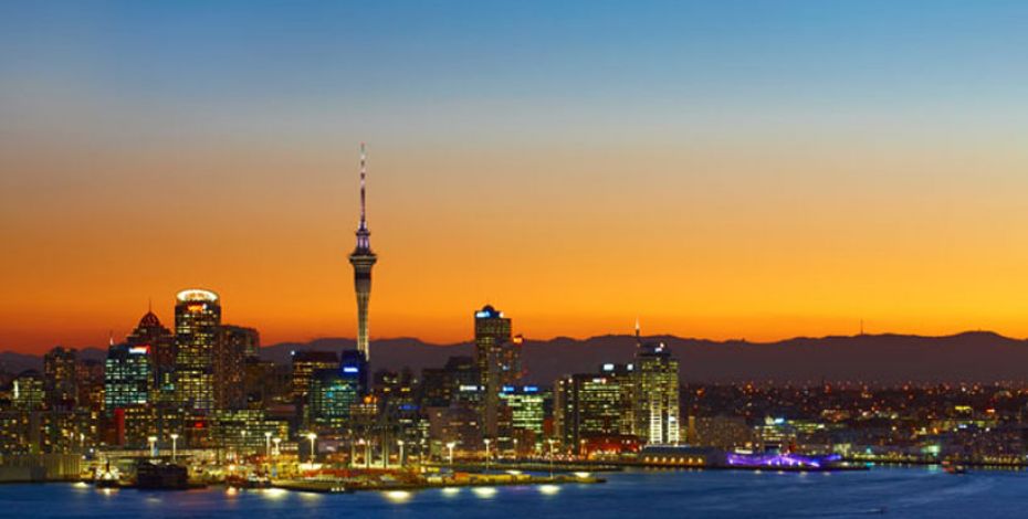 auckland sunset skyline