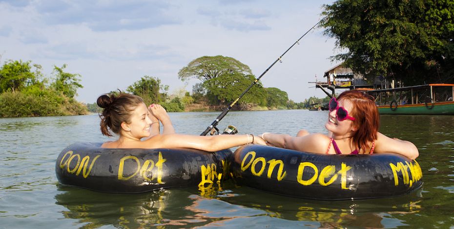 Don Det: Spend a relaxing afternoon tubing down the Mekong river.