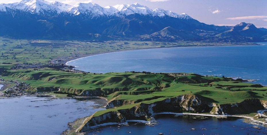 whale watch kaikoura landscape