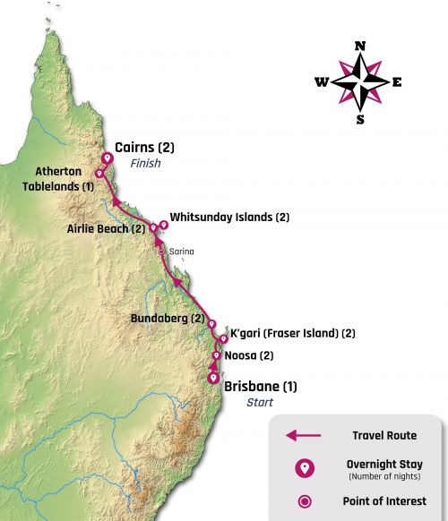 15 Day Dingo Tour Map