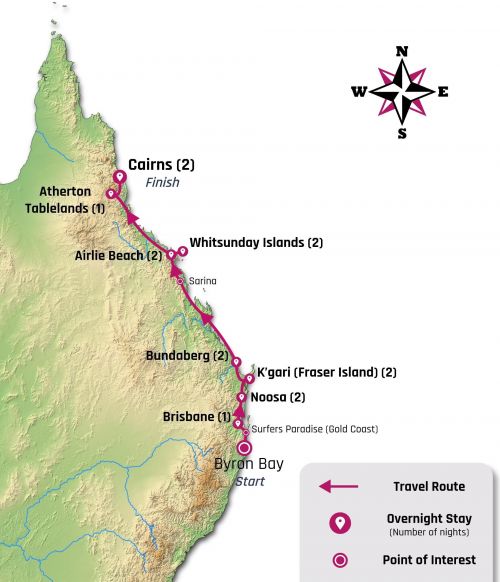 15 Day Roo Tour Map